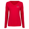 Thumbnail image for  Womens Red Long Sleeve V Neck Tee