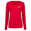 Thumbnail image for  Womens Red Long Sleeve V Neck Tee