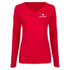 Thumbnail image for  Womens Red Long Sleeve V Neck Tee