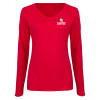 Thumbnail image for  Womens Red Long Sleeve V Neck Tee