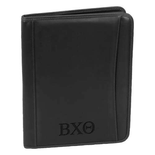 Millennium Black Leather Writing Pad-Greek Letters Debossed