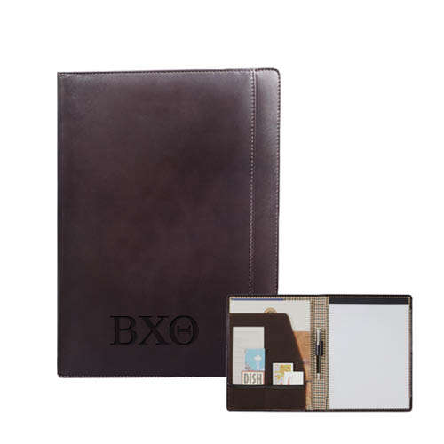 Cutter & Buck American Classic Mahogany Writing Pad-Greek Letters Debossed