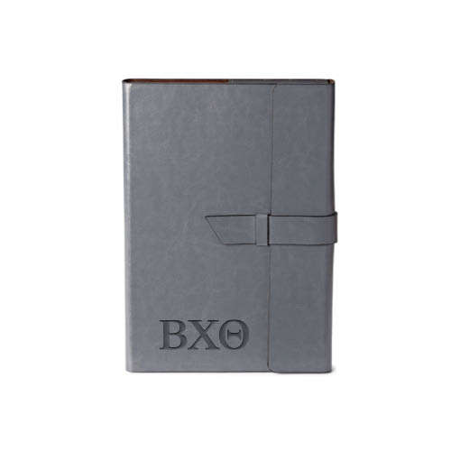 Fabrizio Junior Grey Portfolio w/Loop Closure-Greek Letters Engraved
