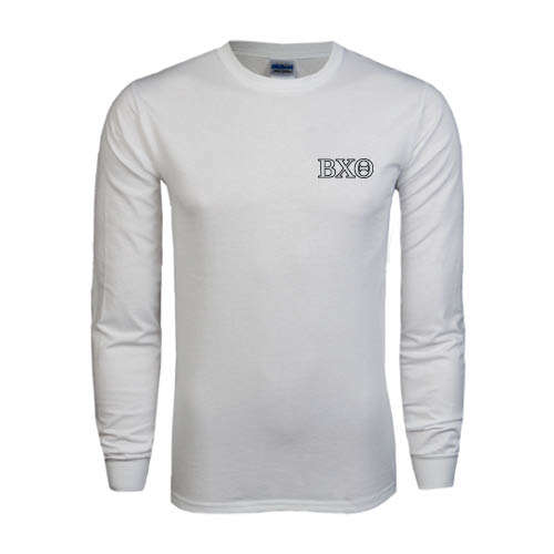 White Long Sleeve T Shirt-Greek Letters