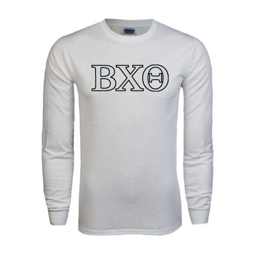 White Long Sleeve T Shirt-Greek Letters