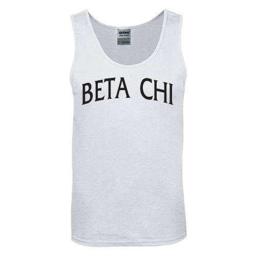 White Tank Top-Beta Chi Arched