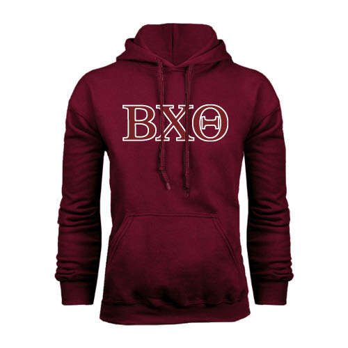 Maroon Fleece Hoodie-Greek Letters