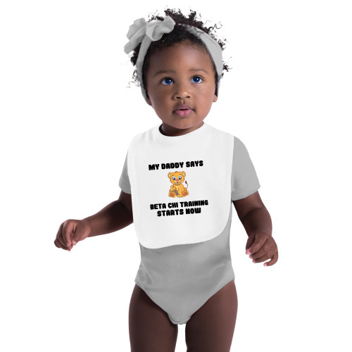 White Baby Bib-My Daddy Cub