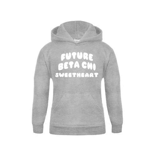 Youth Grey Fleece Hood-Future Beta Chi Greek Symbols Sweetheart