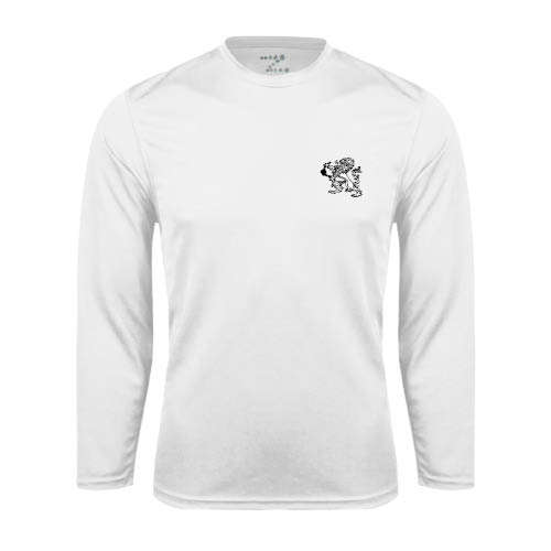 White Performance Long Sleeve Shirt-Lion