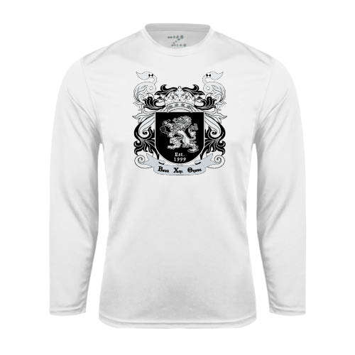 White Performance Long Sleeve Shirt-Coat of Arms