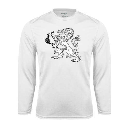 White Performance Long Sleeve Shirt-Lion