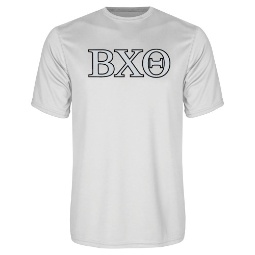 White Performance Tee-Greek Letters
