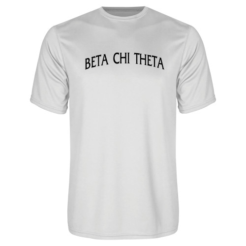 White Performance Tee-Beta Chi Theta Arched