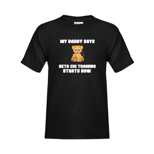 Youth Black T Shirt-My Daddy Cub