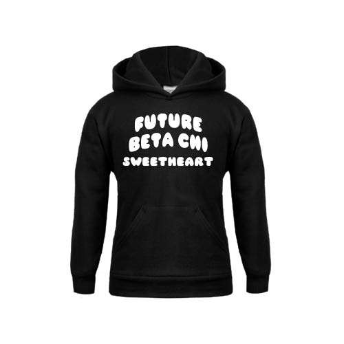 Youth Black Fleece Hoodie-Future Beta Chi Greek Symbols Sweetheart