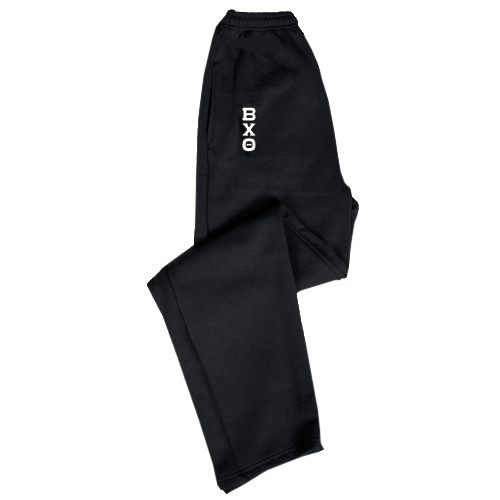 Black Fleece Open Bottom Pant-Stacked Greek Letters