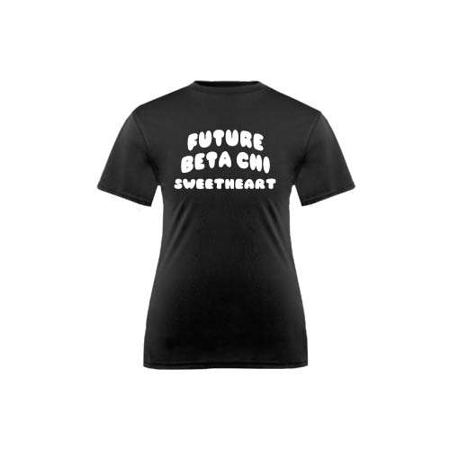 Youth Performance Black Tee-Future Beta Chi Greek Symbols Sweetheart