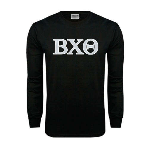 Black Long Sleeve T Shirt-Greek Letters