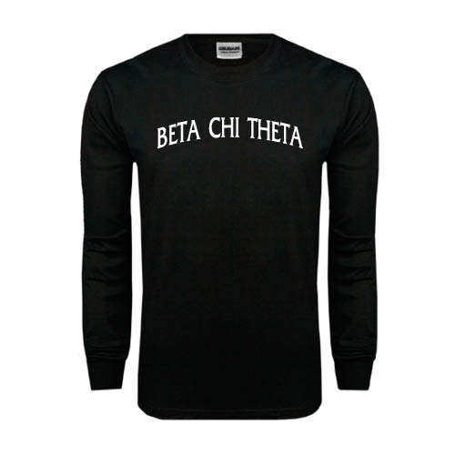 Black Long Sleeve T Shirt-Beta Chi Theta Arched