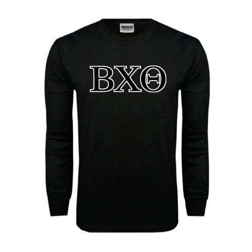 Black Long Sleeve T Shirt-Greek Letters