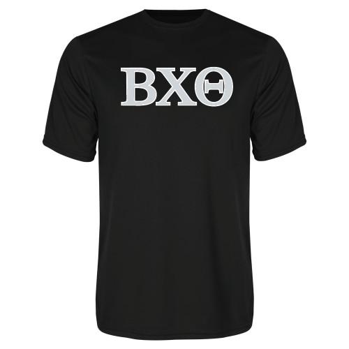 Black Performance Tee-Greek Letters