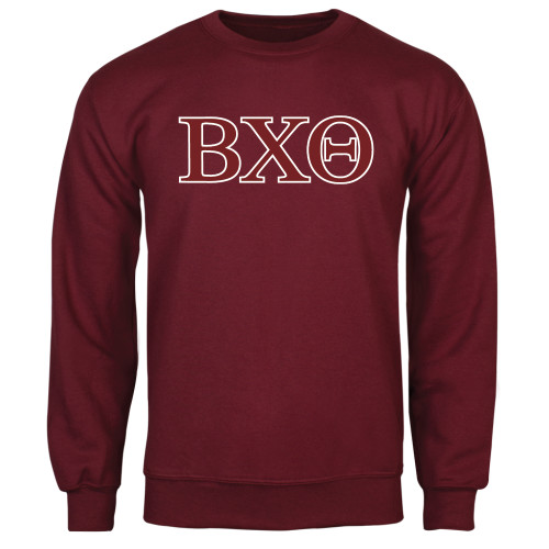 Maroon Fleece Crew-Greek Letters
