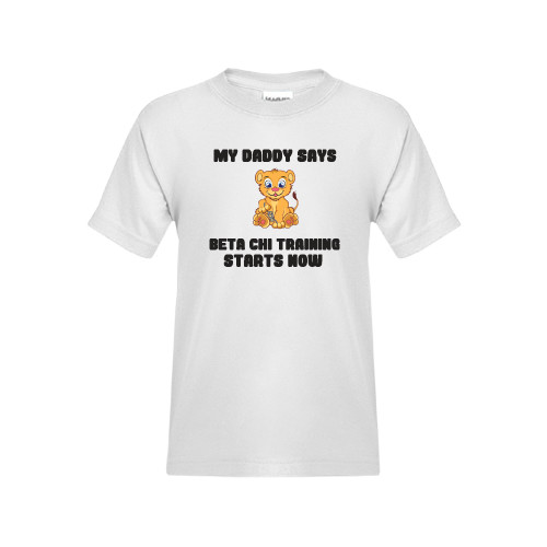 Youth White T Shirt-My Daddy Cub