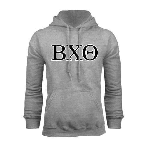Grey Fleece Hoodie-Greek Letters