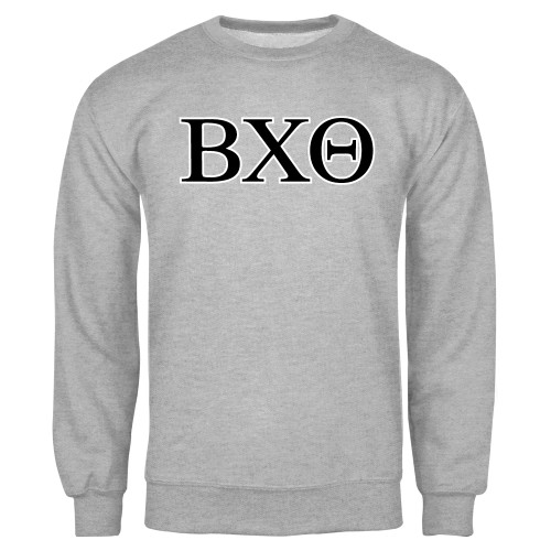 Grey Fleece Crew-Greek Letters