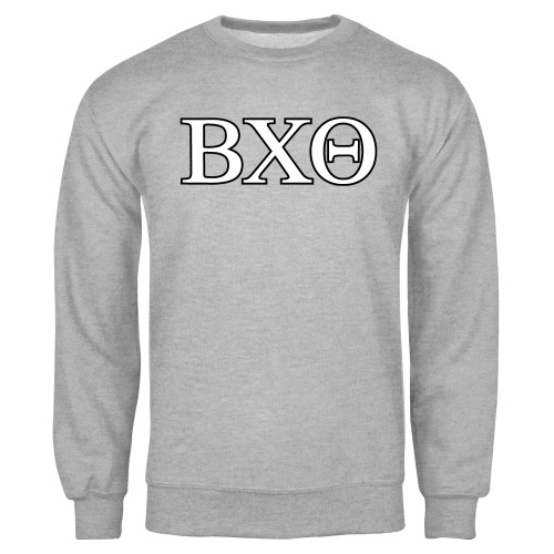 Grey Fleece Crew-Greek Letters