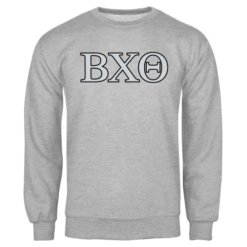 Grey Fleece Crew-Greek Letters