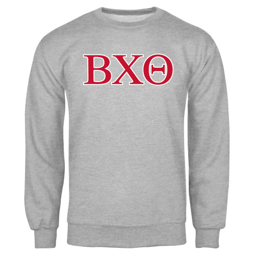 Grey Fleece Crew-Greek Letters