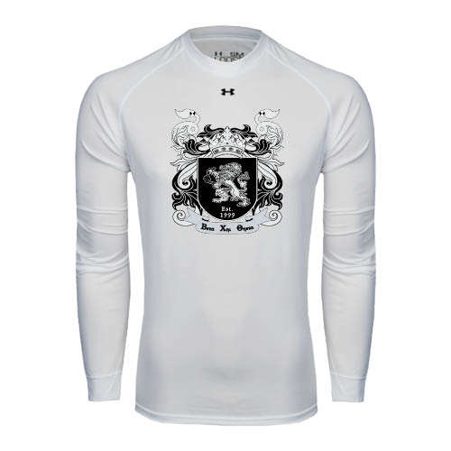 Under Armour White Long Sleeve Tech Tee-Coat of Arms