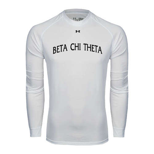 Under Armour White Long Sleeve Tech Tee-Beta Chi Theta Arched