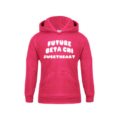 Youth Hot Pink Fleece Hoodie-Future Beta Chi Greek Symbols Sweetheart