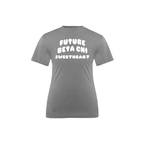 Youth Performance Grey Concrete Tee-Future Beta Chi Greek Symbols Sweetheart