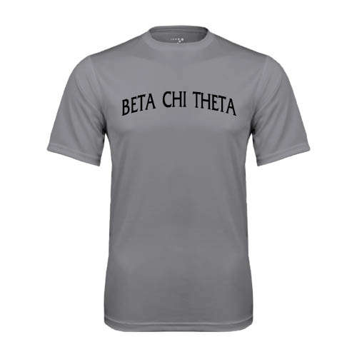 Grey Concrete Performance Tee-Beta Chi Theta Arched