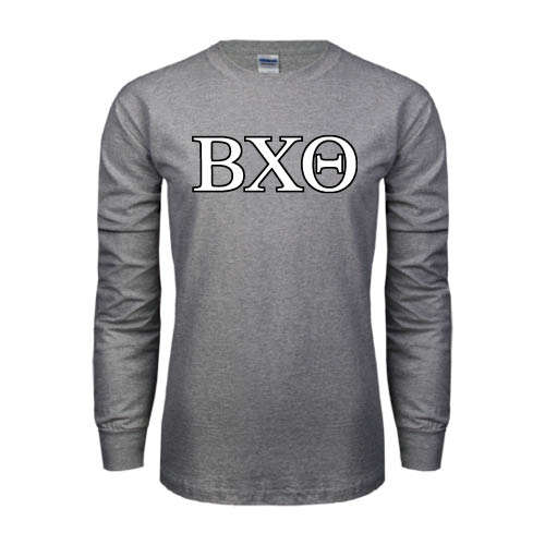 Grey Long Sleeve T Shirt-Greek Letters