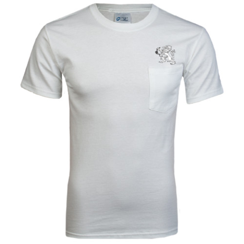 White T-Shirt w/Pocket-Lion