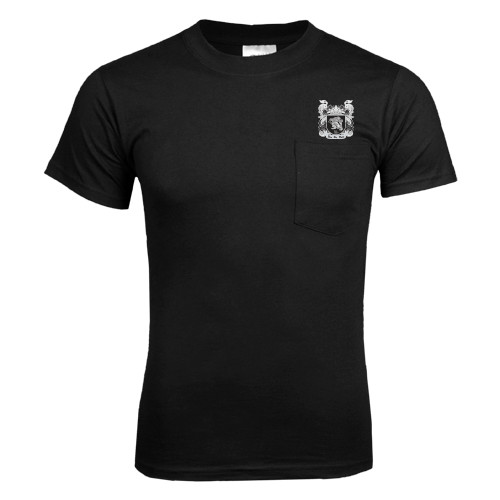 Black T Shirt w/Pocket-Coat of Arms