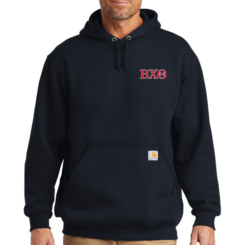 Carhartt Navy Midweight Hoodie-Greek Letters