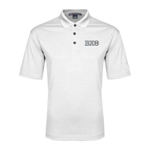 White Performance Fine Jacquard Polo-Greek Letters