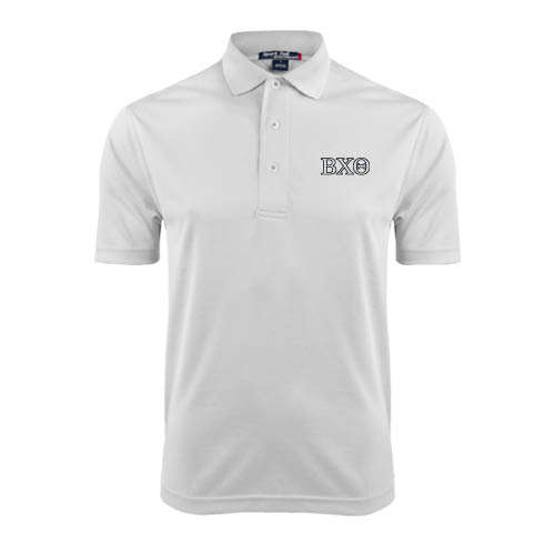White Dry Mesh Polo-Greek Letters
