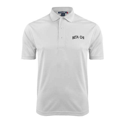 White Dry Mesh Polo-Beta Chi Arched