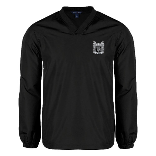 Black V Neck Raglan Windshirt-Coat of Arms