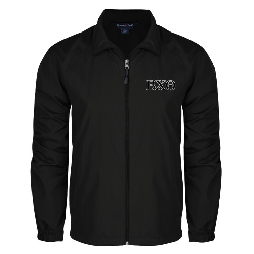 Black Full Zip Wind Jacket-Greek Letters