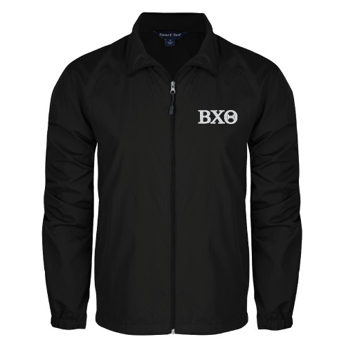 Black Full Zip Wind Jacket-Greek Letters