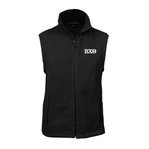 Black Fleece Full Zip Vest-Greek Letters