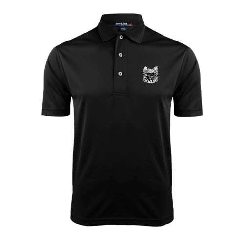 Black Dry Mesh Polo-Coat of Arms